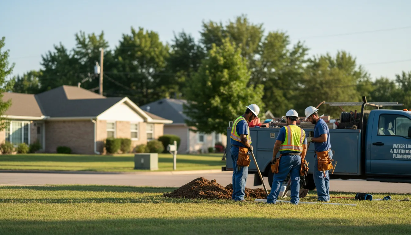 Residential water line and bathroom plumbing service in Hebron, KY